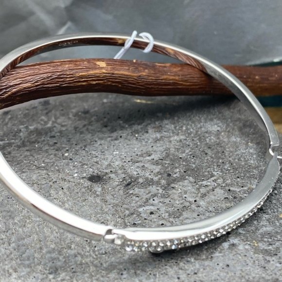 COACH Signature Pave Bar Hinged Bangle in … - Picture 6 of 7